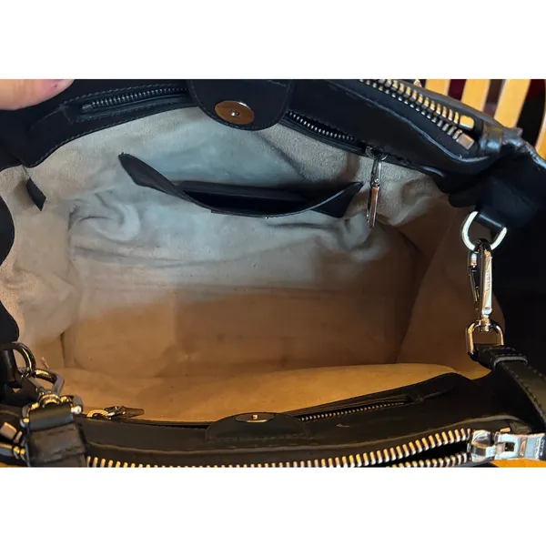 Prada Galleria Medium Satchel Tote Bag Black Double Zip Twin Pockets‎ - Image 11