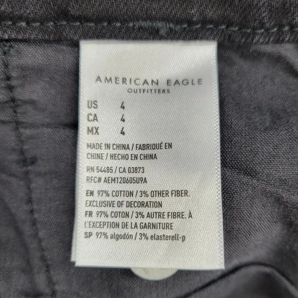 American Eagle Womens Mom Short Size 4 Black Denim‎ Paperbag Super High Rise NEW - Image 6