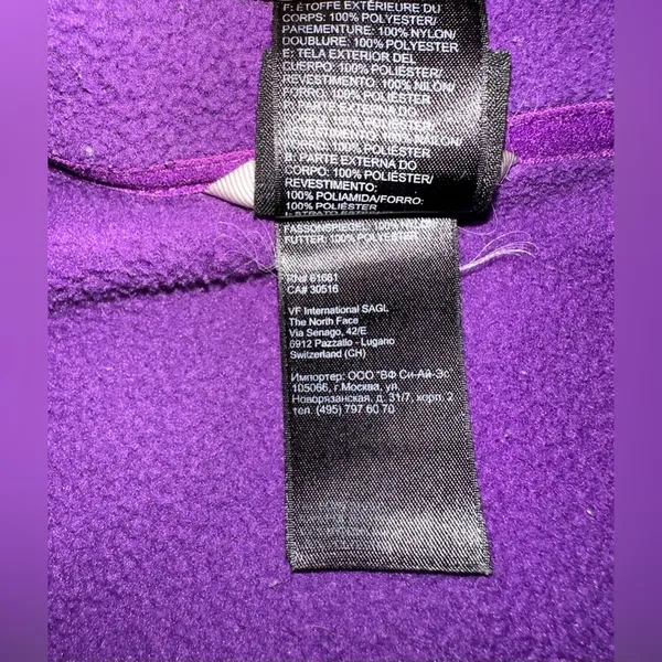 North Face purple full zip fleece jacket size L - Image 9