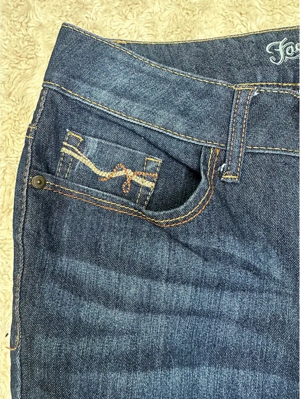 Faded Glory dark wash mid-rise bootcut stretch denim jeans Size 6 Western cowboy - Image 3