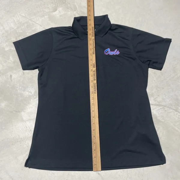 FAU Florida Atlantic University Owls Women's Tech Golf Polo Shirt SZ L Black - Image 5