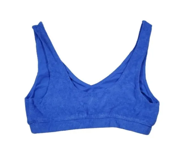 Aerie Offline Recharge Summer Lights Terry Sports Bra Size Small Blue Unlined - Image 2