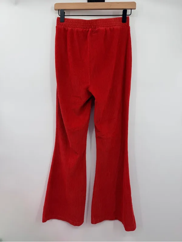 Aerie Groove-On Corduroy Flare Pants Womens S Sundried Red Y2K‎ 70s - Image 3