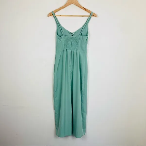 Abercrombie & Fitch pale sage green slit front corset seamed midi dress. XS - Image 5