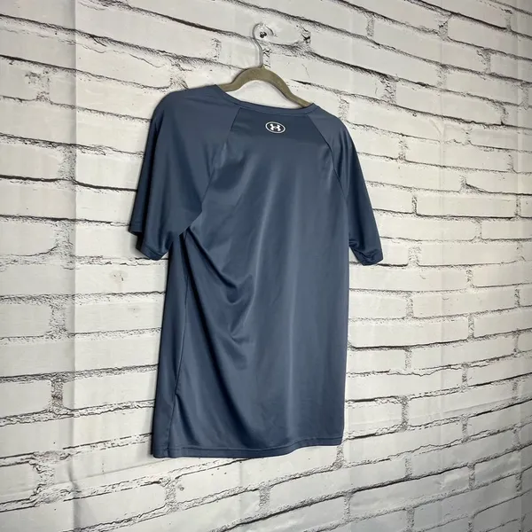 Under Armour Youth XL Navy Performance Logo Athletic Loose Fit Gym Training Tee - Image 10