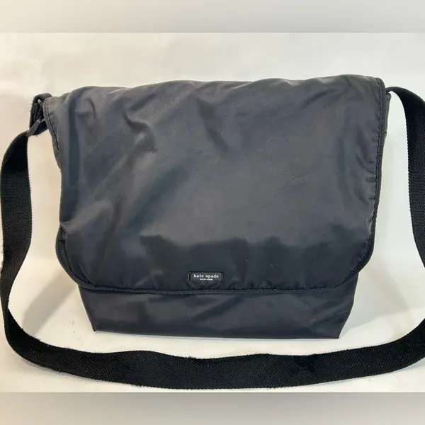 Kate Spade Black Nylon Messenger Laptop Bag Adjustable Crossbody Strap - Image 3