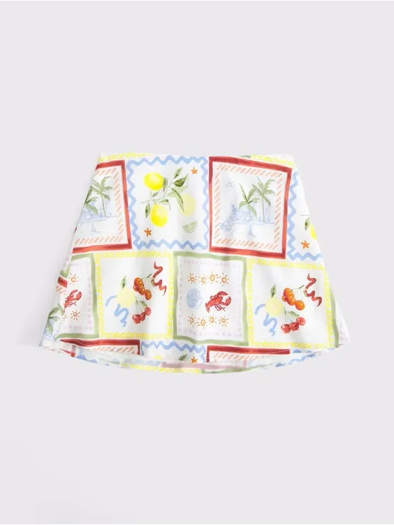 Abercrombie & Fitch The A&F Sienna Mini Skort NWT women’s size XXL tile print - Image 16