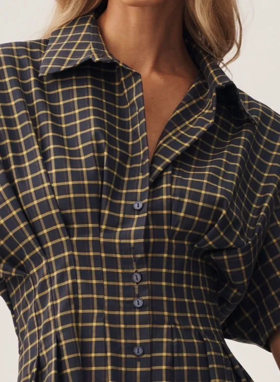 Anthropologie The Tobie Plaid Mini Shirt Dress by Exquise, Size LP - Image 7