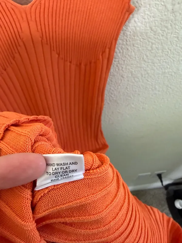 Misa Los Angeles Nova Dress in Tangerine Orange‎ Sleeveless Rib Knit Size S - Image 11