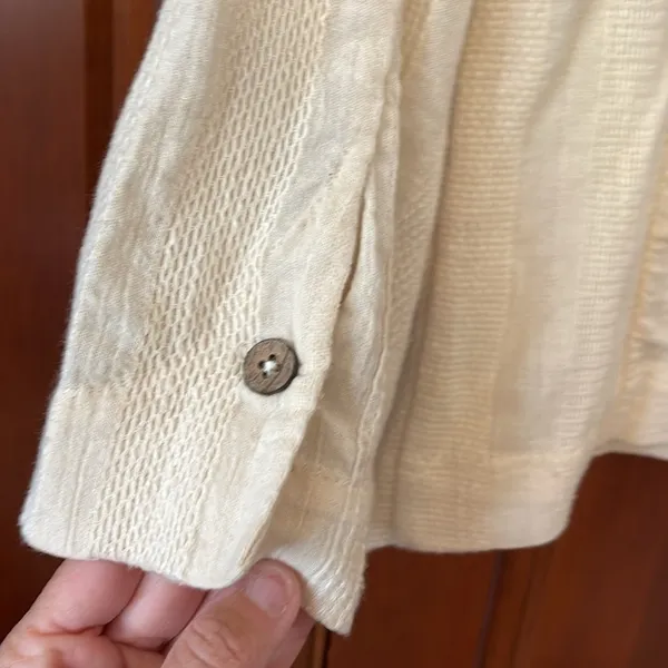 Free People minimalist cotton Linen woven pattern blazer small - Image 6