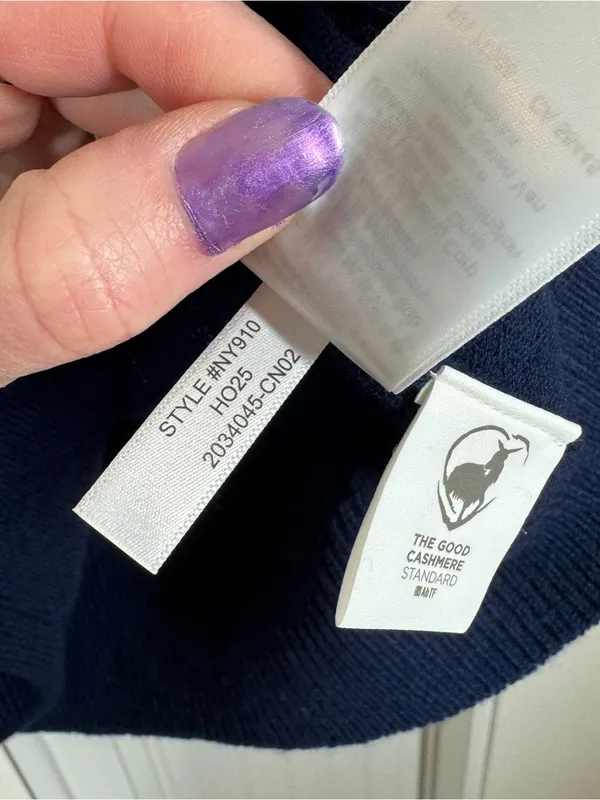 Madewell Crewneck Sweater‎ in Cashmere Dark Cosmos Blue Size Medium NEW capsule - Image 3