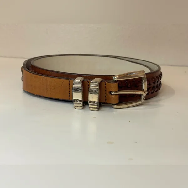Goforgreen Women’s Western Belt Tan‎ Leather with Silver Buckle Size 38/40 - Image 7