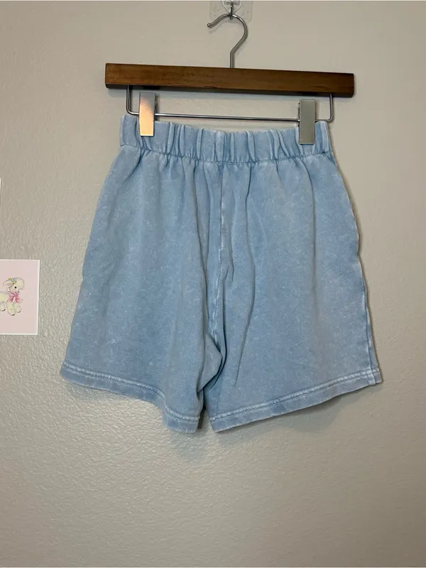 Aerie baby blue XXS shorts cotton summer relaxed fit oversized casual - Image 3