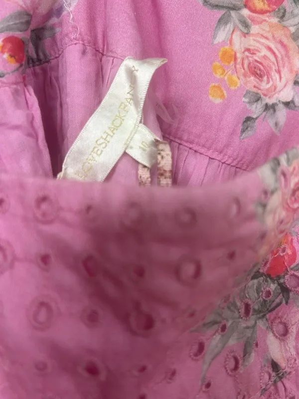 LoveShackFancy Aventi Eyelet Floral Maxi Skirt Pink Parade Romantic Size 10 New - Image 4