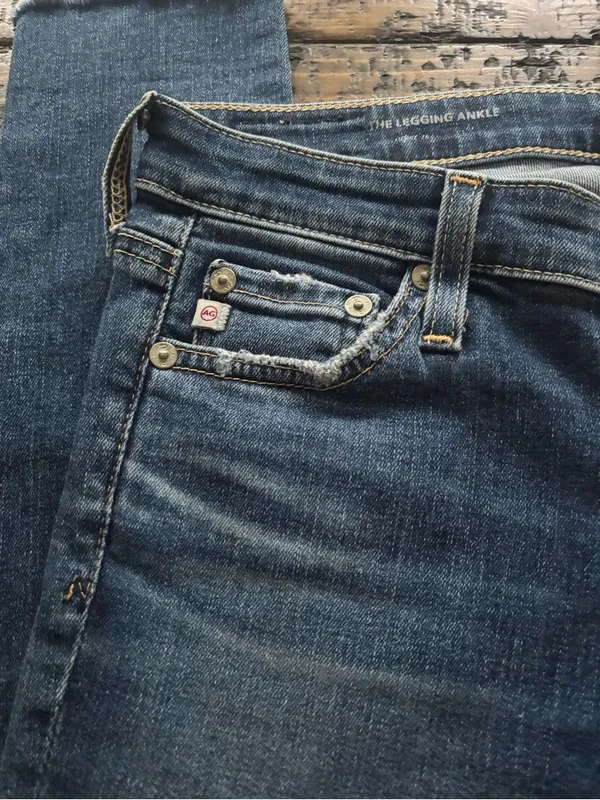 AG Adriano Goldschmied The‎ Legging Ankle Jeans Raw Hem Size 25R - Image 5