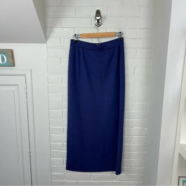 Vintage Adrianna Papell Purple Wool Blend Knit Midi Maxi Skirt Size M - Image 7