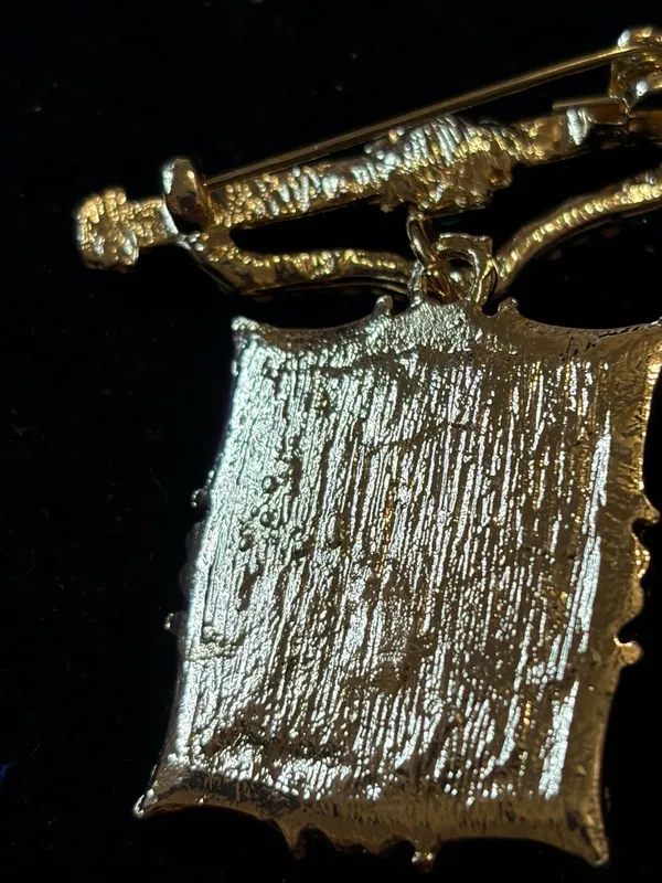 Vintage Style Gold Tone Tulip Framed Brooch Pin -Romantic Cottagecore Pendant - Image 4