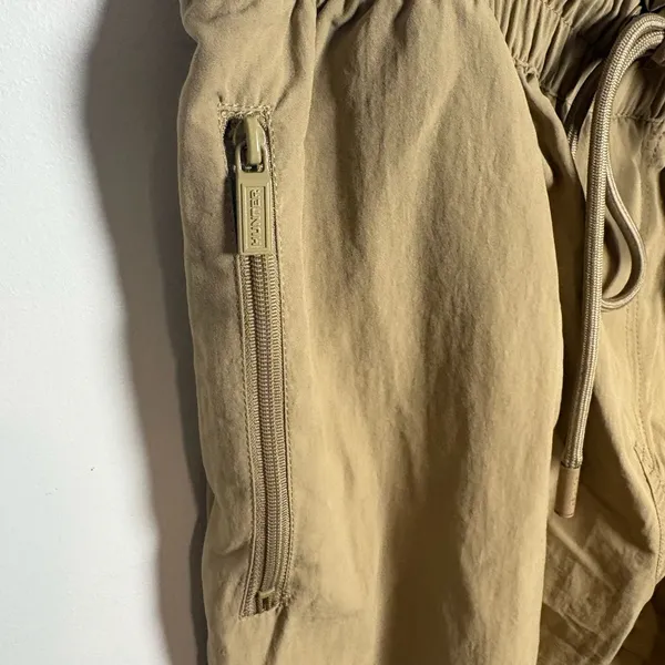 Hunter Nylon Drawstring Cinch Waist Jogger Pants Khaki Medium - Image 5