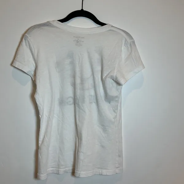 True Religion Graphic T-Shirt Womens XS White Excellent Camo Rhinestone Logo Tee - Image 4