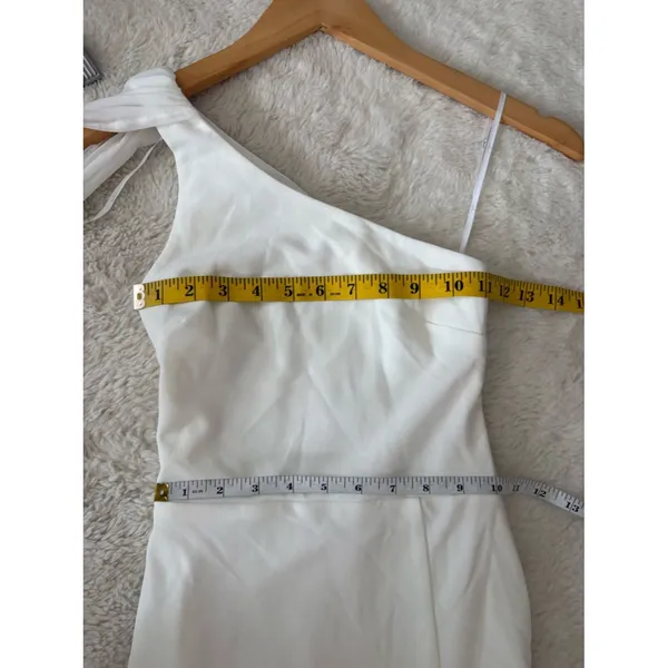 Lulus Majestic Attitude White Cape Sleeve One-Shoulder Maxi Dress Size XS Bridal - Image 6