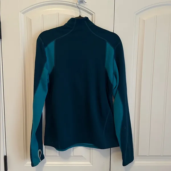 Patagonia Quarter Zip Sweater Women’s Large Blue Teal - Image 3