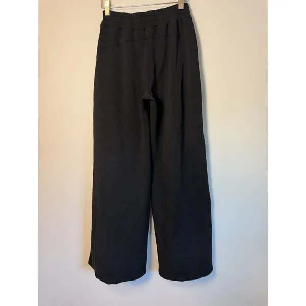 Spanx Air Essential Pants S Black Wide Leg Drawstring Stretch 30" Inseam NEW - Image 2