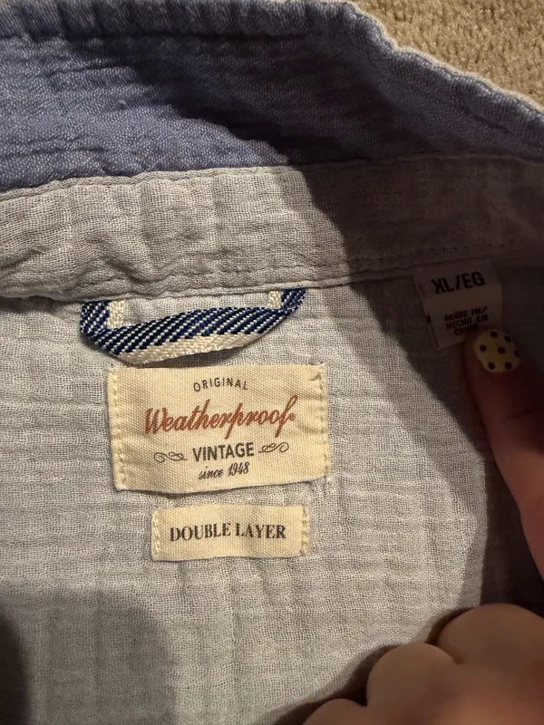 Weatherproof Vintage Double Layer Button-Up Shirt – Size XL - Image 3