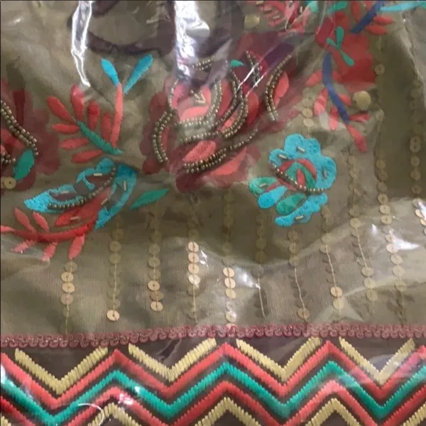 NWT Raga‎ embroidered beaded sequin tote bag - Image 3