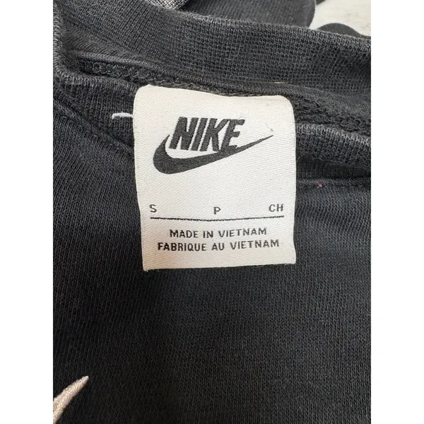 Nike‎ Women Black Crew Neck Cropped Sweatshirt Center Swoosh Athleisure S - Image 3