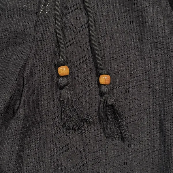 Salty Lemon NWT Wide Leg Pants Cotton Laser Cut Cargo Sheer Boho Lightweight Pull On Black M - Image 6