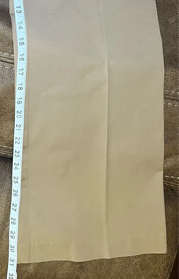 Trina Turk Sunset Wide Leg Pants Tan Khaki Nylon Cotton Stretch 231318 Size 6 - Image 7