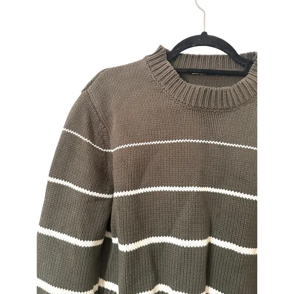 Z SUPPLY Milan‎ Striped Crewneck Sweater Green Large - Image 3