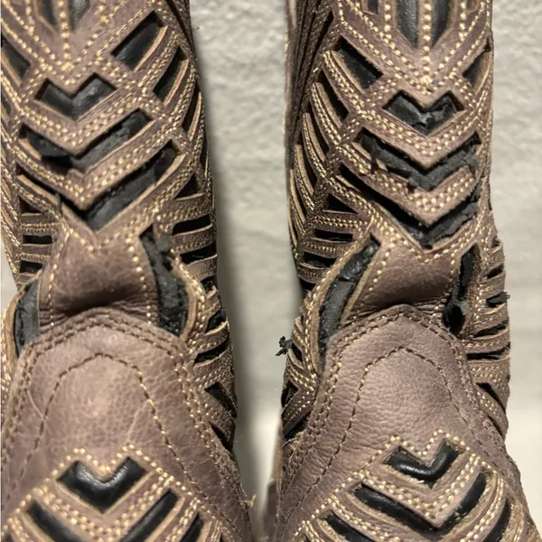 Herencia Women’s Western Inlay Pull on Cowgirl Boots Size 7 snip toe - Image 6