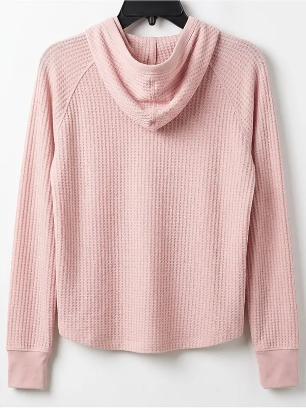 Calvin Klein Jeans Women’s Long Sleeve Waffle-Knit Hooded Pullover Shirt Size M - Image 10