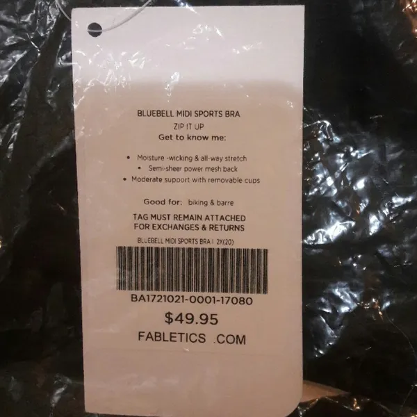 Fabletics Womens Bra Yoga Bike & Barre 2X 20 Midi Sports Bra Top - Image 3