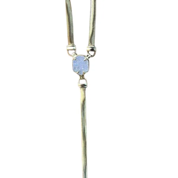 Kendra Scott Starla Long Y Necklace Iridescent Drusy Stone - Image 7