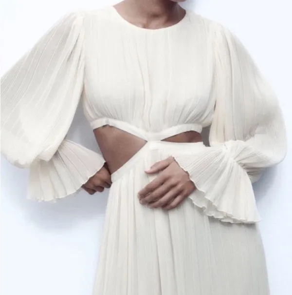ZARA Maxi Cream white Dress - Image 2