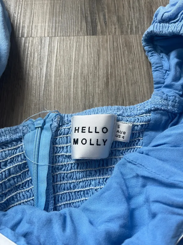 Hello Molly Dress Mini Blue Ruched - Image 6