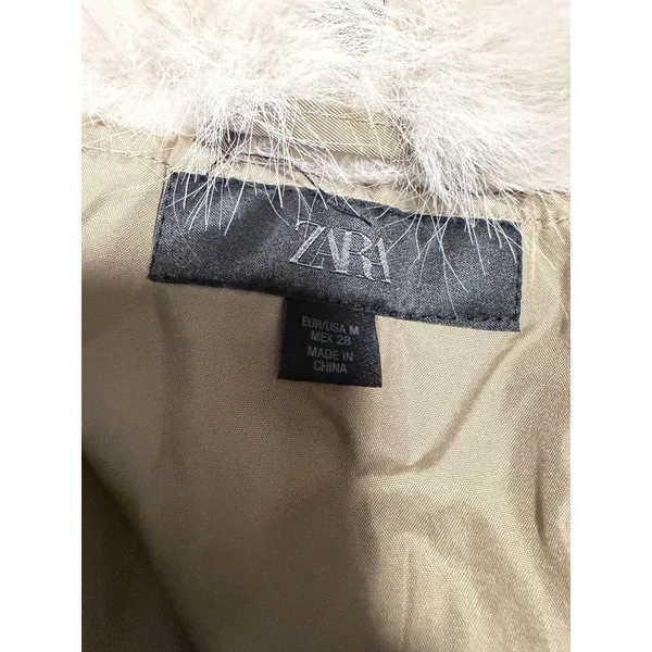Zara Short Parka Jacket Faux Fur Hooded Military Urban‎ Utilitarian Gorpcore - Image 11