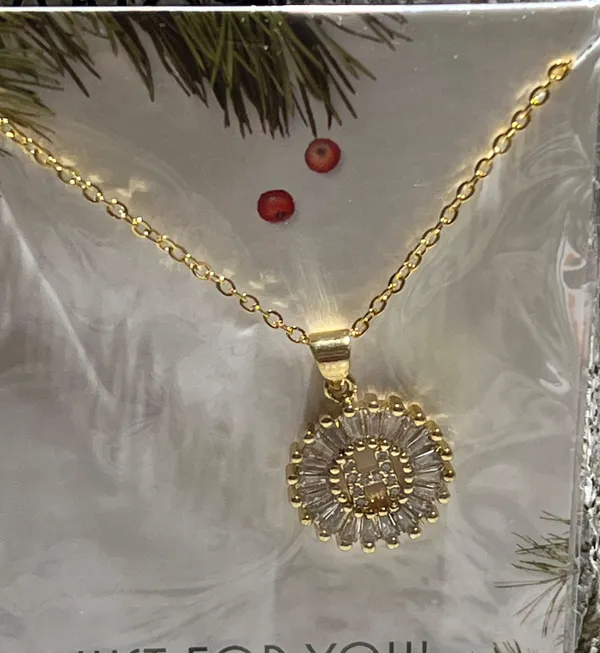 Nordstrom NWT Letter H - Mini Pave Alphabet Pendant Gold Necklace - Image 2