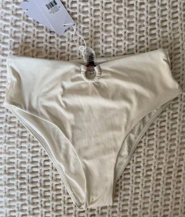 Quint Soul NWT Malibu High Rise Ivory/White Ribbed Bikini Set - S/M - Image 13