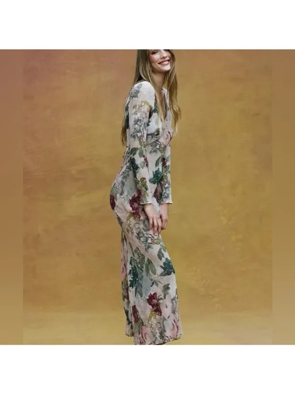 Realisation Par THE INKA in Ethereal Floral Long Sleeve Dress, M - Image 2