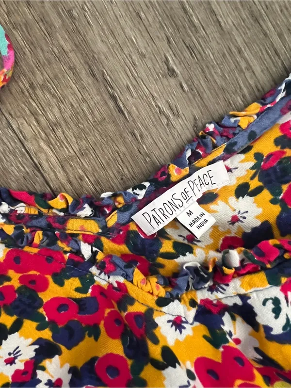 Patrons of Peace Malibu floral Dress XS Coastal Cowgirl 90s Boho Romantic Garden - Image 15