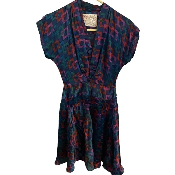 Anthropologie Trovato 100% silk Jewel Tone mini Party dress Spring Summer flirty - Image 10