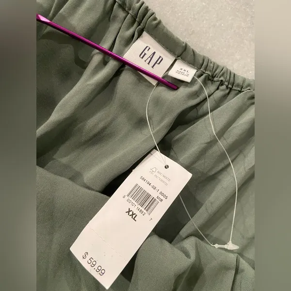 NWT Gap Size XXL Sage Green Adjustable Strap CroppedWide Leg Flowy Romper - Image 12