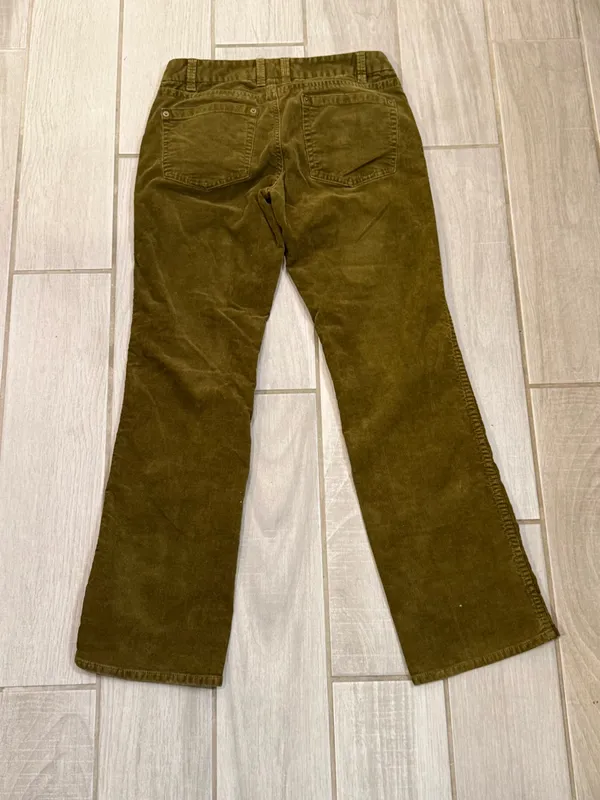J. Crew Olive Green Corduroy Bootcut Pants size 4S - Image 5