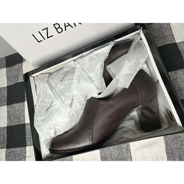 New Liz Baker Shoes Womens 8 M Slip On Pumps‎ Brown Heels Rounded Square Toe - Image 5