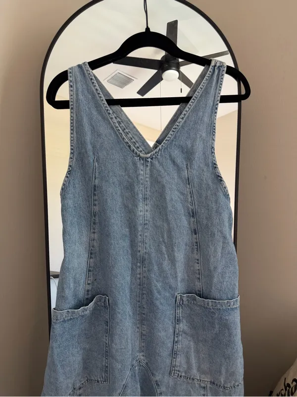 We The Free Free People High Roller Denim Jumpsuit - Image 3