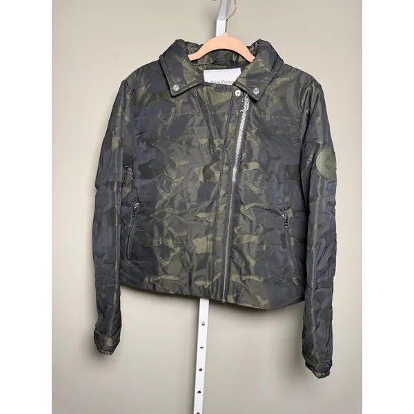 Juicy Couture Camo Puffer Moto Jacket Green Camouflage M NWT Y2K Streetwear‎ - Image 2
