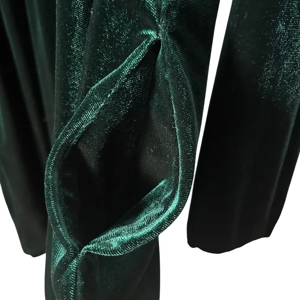 KOJOOIN Green Velvet Peter Pan Collar Dress 2XL Long Sleeve Pockets Dark Morii - Image 7